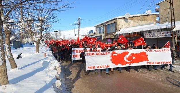 Yüksekova’da teröre lanet yürüyüşü