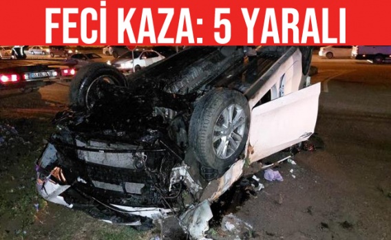 Samsun'da otomobil takla attı: 5 yaralı