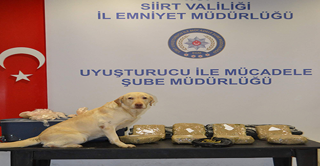 Siirt’te 8 kilo 400 gram esrar ele geçirildi