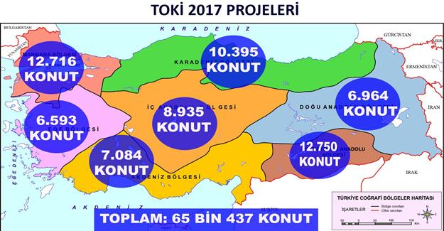 TOKİ 2017 yılında 65 bin konut inşa edecek