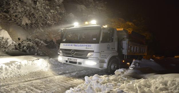 Yıldırım'da 24 Saat Kar Seferberliği