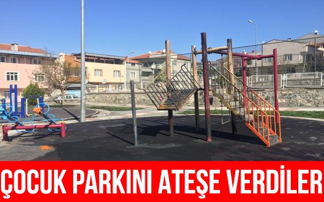 Parkı ve spor sahasını ateşe verdiler