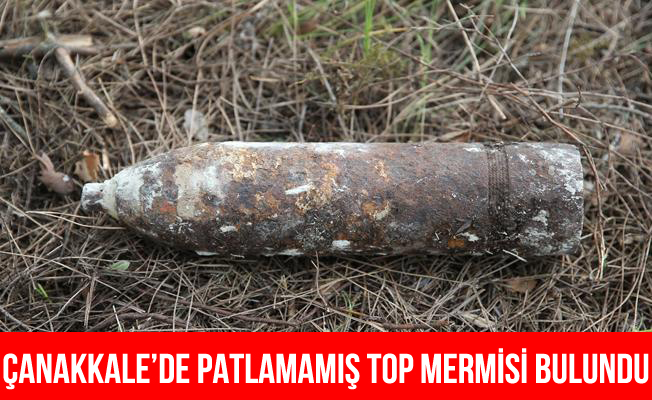 Çanakkale'de patlamamış top mermisi bulundu