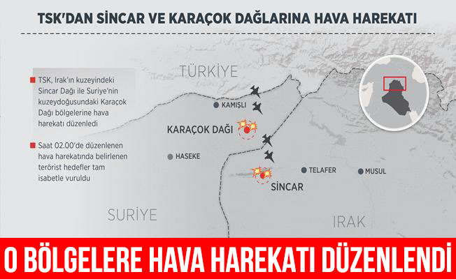 TSK'dan Sincar ve Karaçok dağlarına hava harekatı