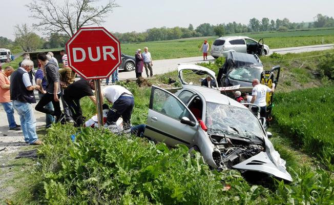 Tekirdağ’da trafik kazası : 4 yaralı