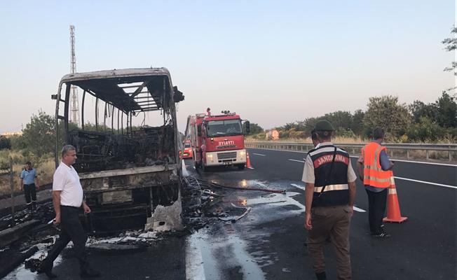 Tekirdağ'da otobüs yangını