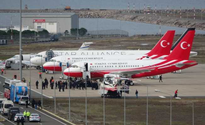 Cumhurbaşkanı Erdoğan, Ordu-Giresun Havalimanı’na indi