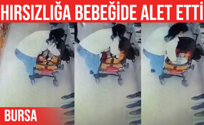 Çaldığı ayakkabıları bebeğinin altına sakladı