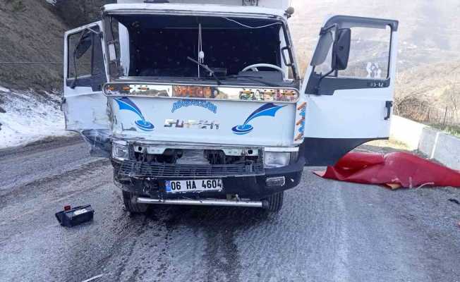 Freni boşalan kamyon bariyerlere çarptı: 3 yaralı