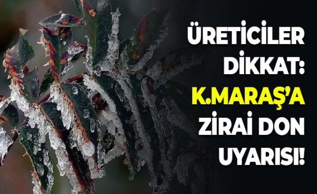 Kahramanmaraş'ta zirai don uyarısı