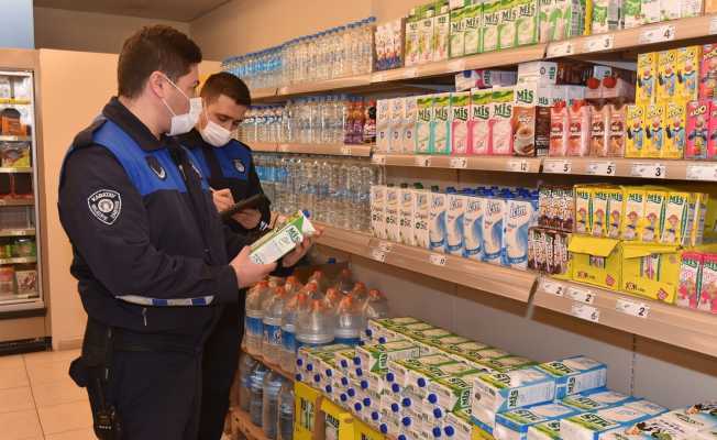 Karatay zabıta ekiplerinden marketlere etiket denetimi