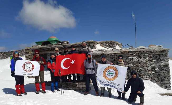 Milaslı dağcılar şehitler anısına Madran Dağı’na tırmandı