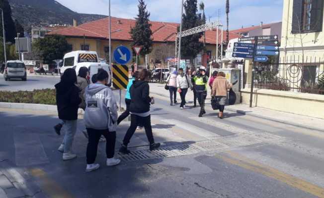 Milas’ta öncelik yayanın uygulaması yapıldı